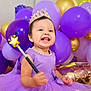 Aysha is registered to the contest to win money with this photo: toddler, child, princess, purple_dress, tiara, magic_wand, balloons, party, smiling, happy, celebration, indoor, pearl_necklace, festive, cute, fun, joyful, girl, dress, birthday