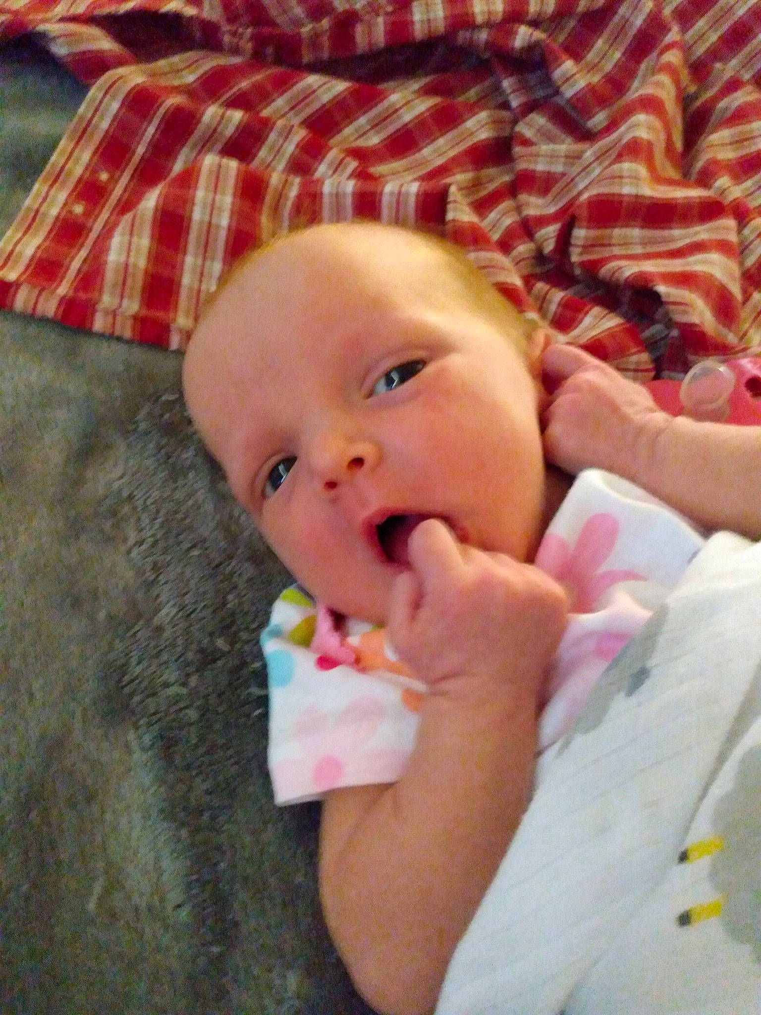 Jazlynn joined the competition — help win amazing prizes! baby, cheek, child, finger, lip, mouth, nose, person, pink, skin, toddler