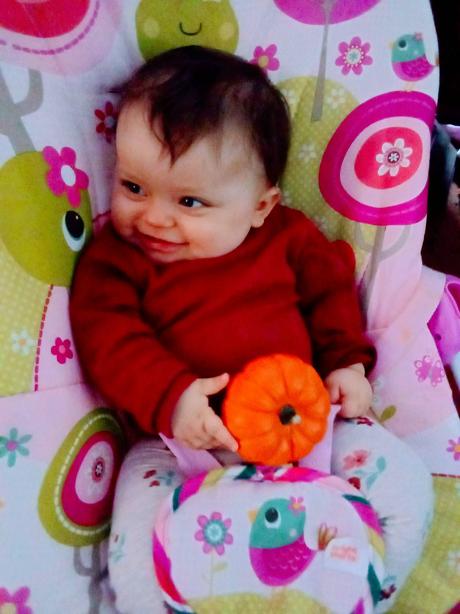 Madyson is registered to the contest to win money with this photo: baby, baby_toddler_clothing, beauty, cheek, child, face, facial_expression, green, happy, head, joy, people, person, pink, product, skin, sleeve, smile, t_shirt, textile