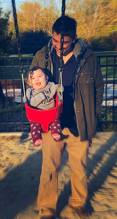 Leonidas joined the competition — help win amazing prizes! baby, child, cool, eyewear, face, fence, fun, gesture, grass, happy, human, jacket, leisure, outerwear, person, plant, recreation, shoe, toddler, tree