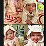 baby, infant, child, hooded_onesie, bear_ears, crawling, play_mat, toy, cute_expression, indoor, soft_toys, smiling, tongue_out, pink_clothing, white_clothing, floor_play, person, home, colorful, closeup