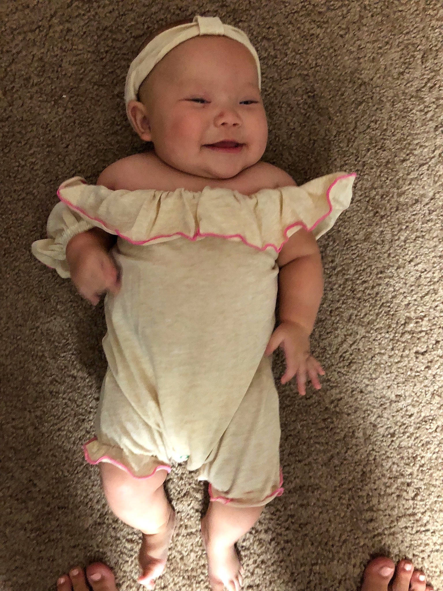 Harlie joined the competition — help win amazing prizes! baby, baby_toddler_clothing, child, finger, hand, head, pattern, person, pink, skin, sleeve, smile, t_shirt, toddler