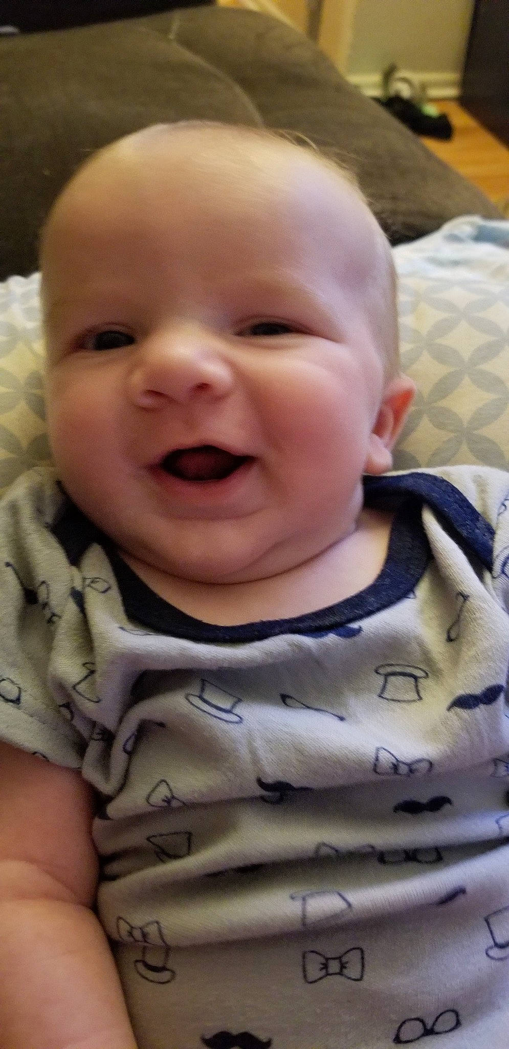 Parker joined the competition — help win amazing prizes! baby, baby_laughing, baby_making_funny_faces, cheek, child, chin, ear, eye, eyebrow, face, facial_expression, forehead, head, laugh, lip, mouth, nose, person, skin, smile