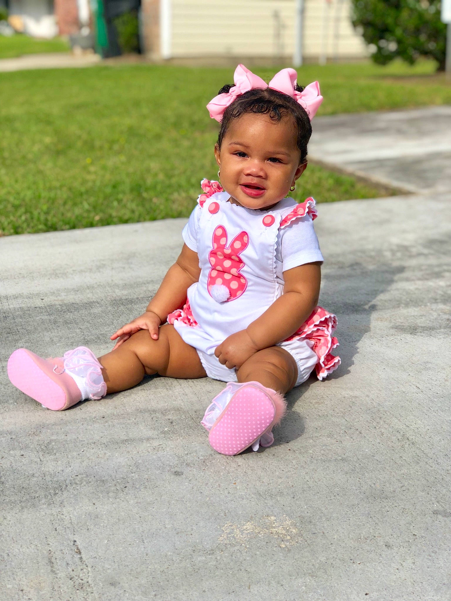 Jianni joined the competition — help win amazing prizes! baby, baby_products, baby_toddler_clothing, beauty, child, daughter, footwear, hair_accessory, headgear, person, pink, plant, play, shoe, skin, smile, summer, toddler
