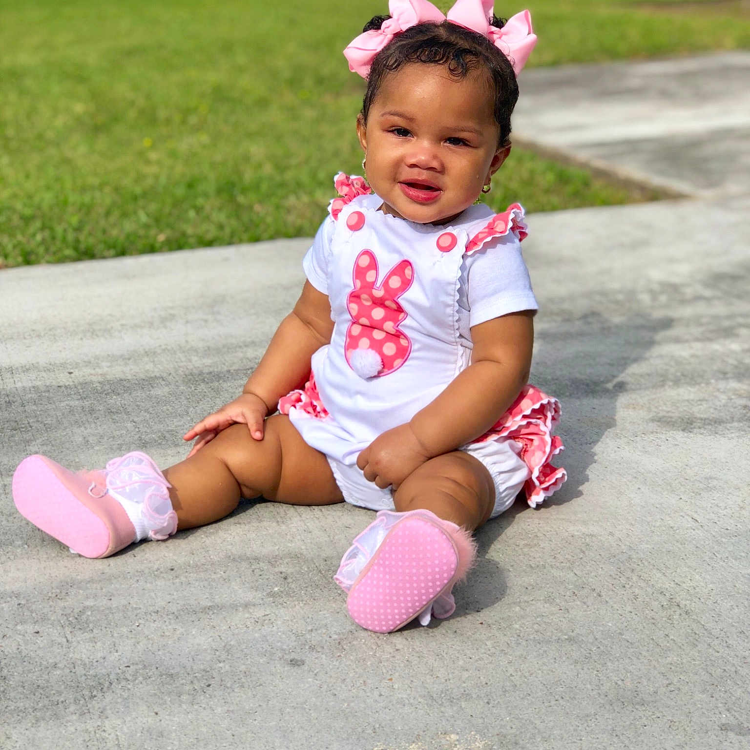 Jianni joined the competition — help win amazing prizes! baby, baby_products, baby_toddler_clothing, beauty, child, daughter, footwear, hair_accessory, headgear, person, pink, plant, play, shoe, skin, smile, summer, toddler