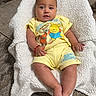 Andres joined the competition — help win amazing prizes! baby, child, infant, yellow_clothing, winnie_the_pooh, tigger, best_friends, blanket, white_blanket, cozy, cute, smiling, portrait, indoor, carpet, bracelet, happy, sitting, person, soft_texture