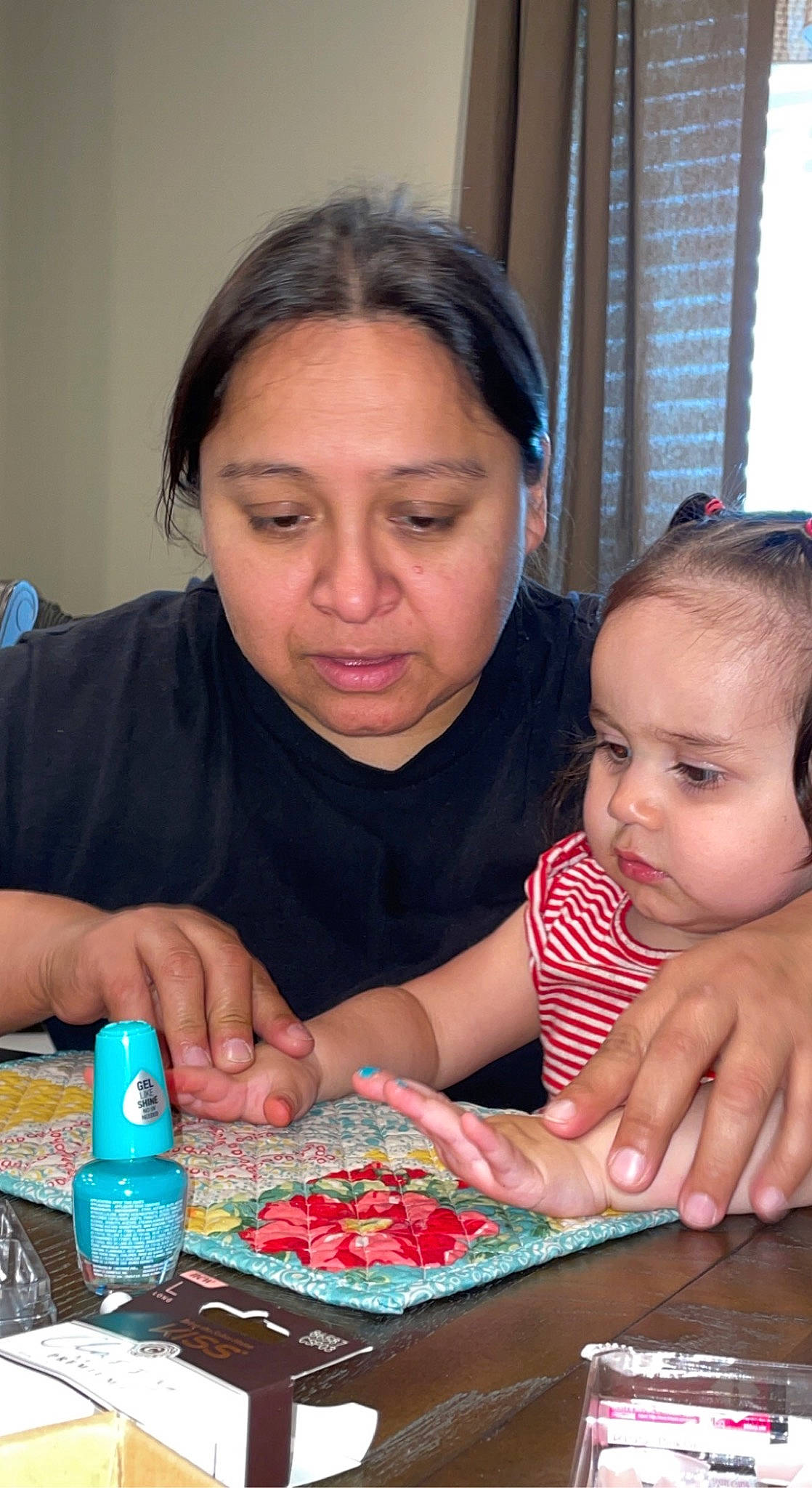 Adaline joined the competition — help win amazing prizes! chair, child, event, finger, fun, games, happy, indoor_games_and_sports, leisure, nail, person, play, recreation, sharing, sitting, sweetness, t_shirt, table, tabletop_game, tableware