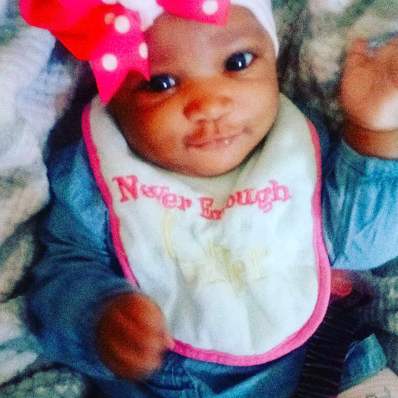 Rylie joined the competition — help win amazing prizes! cheek, child, cool, eye, face, girl, hair_accessory, headgear, headwear, infant, lip, nose, person, pink, product, skin, smile, textile, toddler