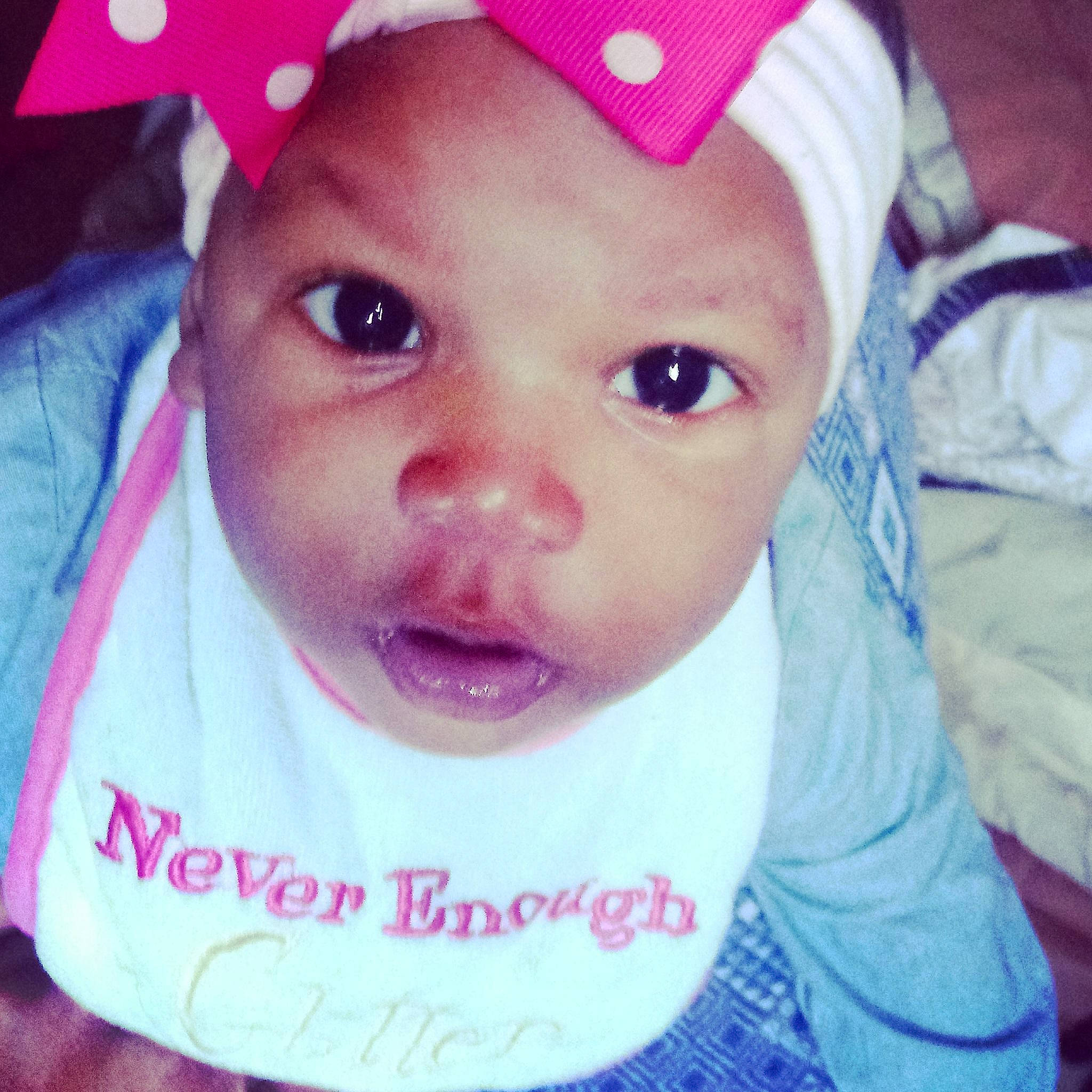 Rylie joined the competition — help win amazing prizes! cheek, child, chin, cool, day, eye, eyebrow, face, forehead, head, infant, lip, mouth, nose, person, pink, product, purple, skin, toddler