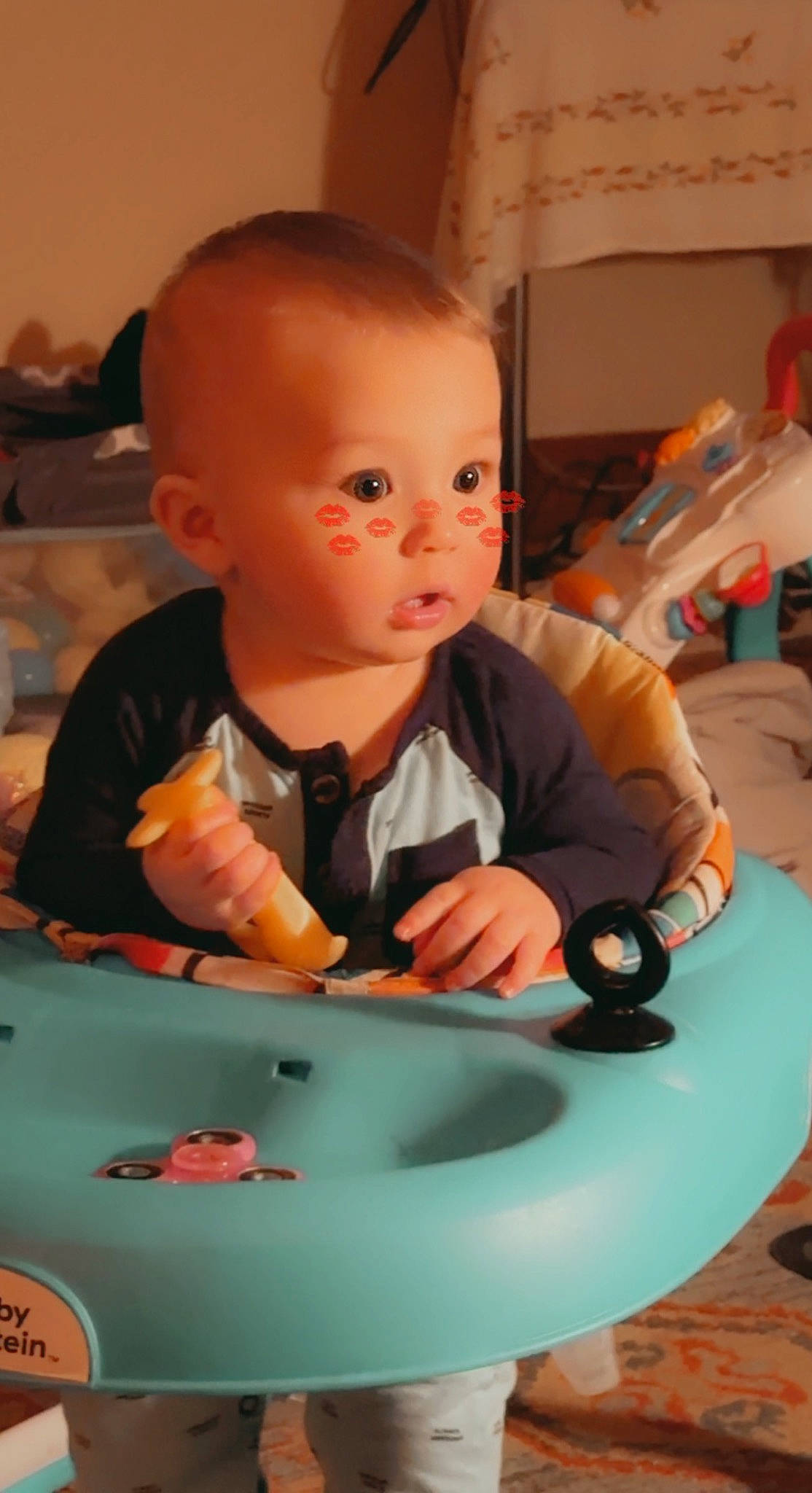 Hutson joined the competition — help win amazing prizes! baby, baby_toddler_clothing, chair, cheek, child, event, finger, flooring, fun, hand, indoor_games_and_sports, leisure, mouth, person, play, recreation, room, sitting, skin, toddler