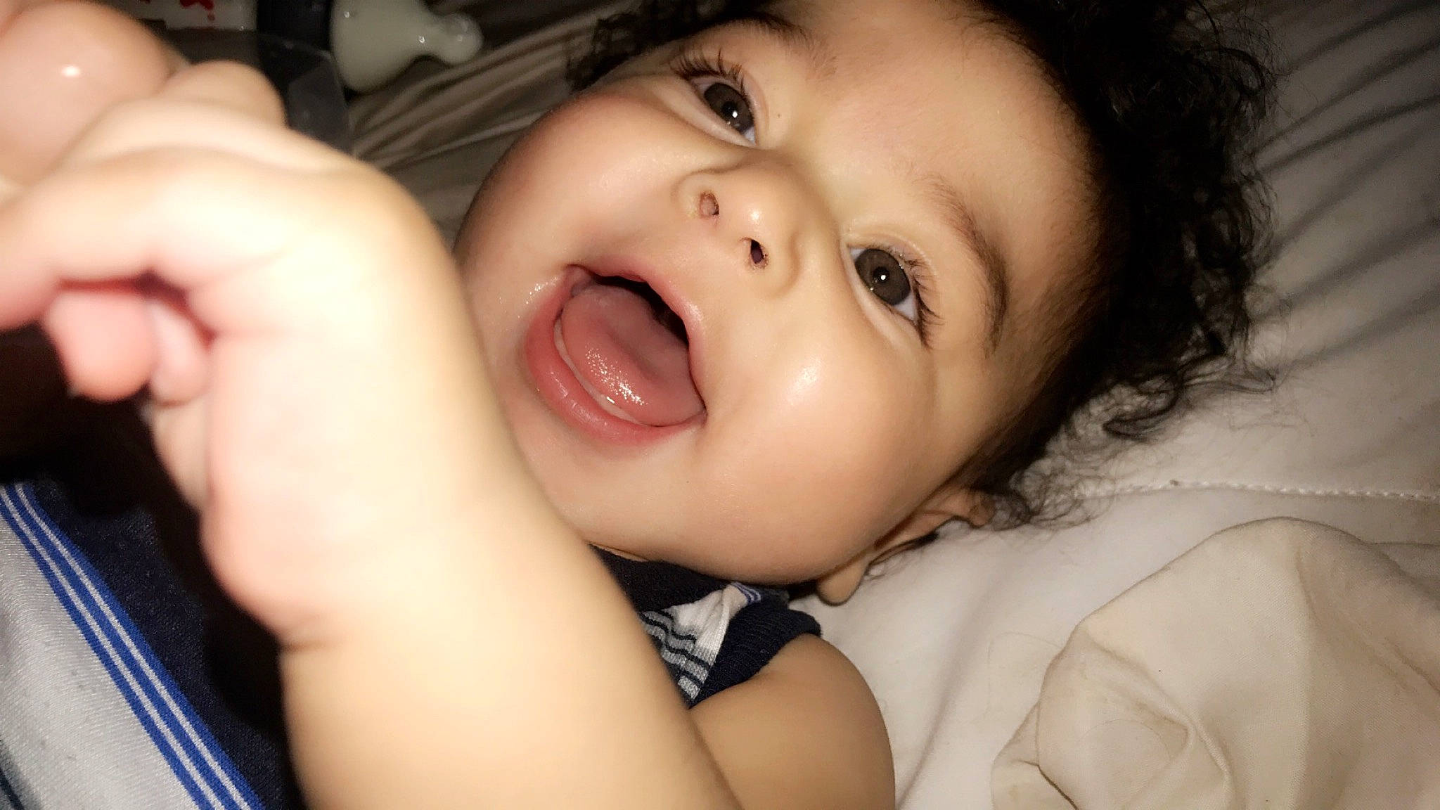 Jr. joined the competition — help win amazing prizes! baby, beauty, cheek, child, chin, close_up, eye, eyebrow, face, facial_expression, hand, head, lip, mouth, nose, organ, person, skin, smile, toddler