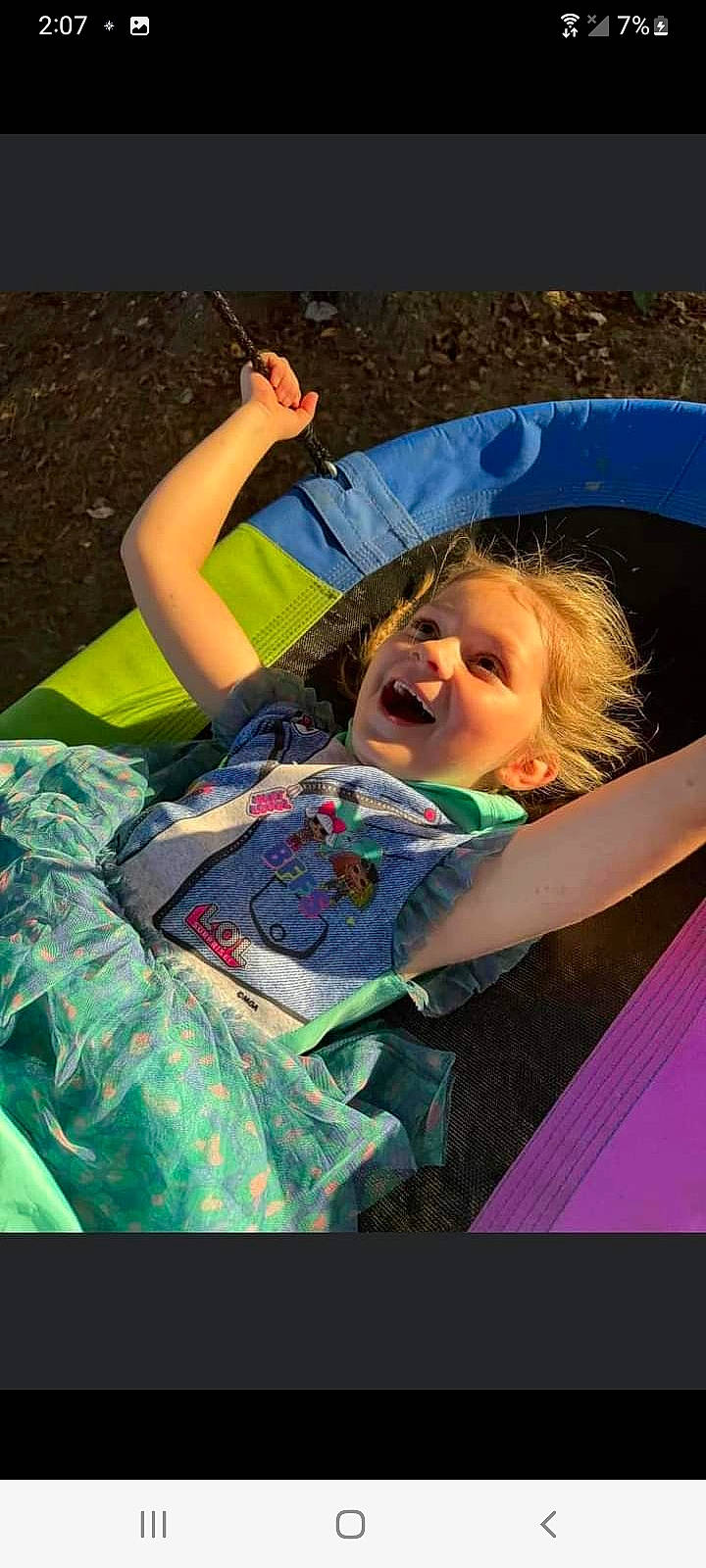 Isabella joined the competition — help win amazing prizes! child, cool, electric_blue, flash_photography, fun, grass, happy, human_leg, laugh, leisure, magenta, pattern, person, play, purple, recreation, sitting, smile, t_shirt, tints_and_shades