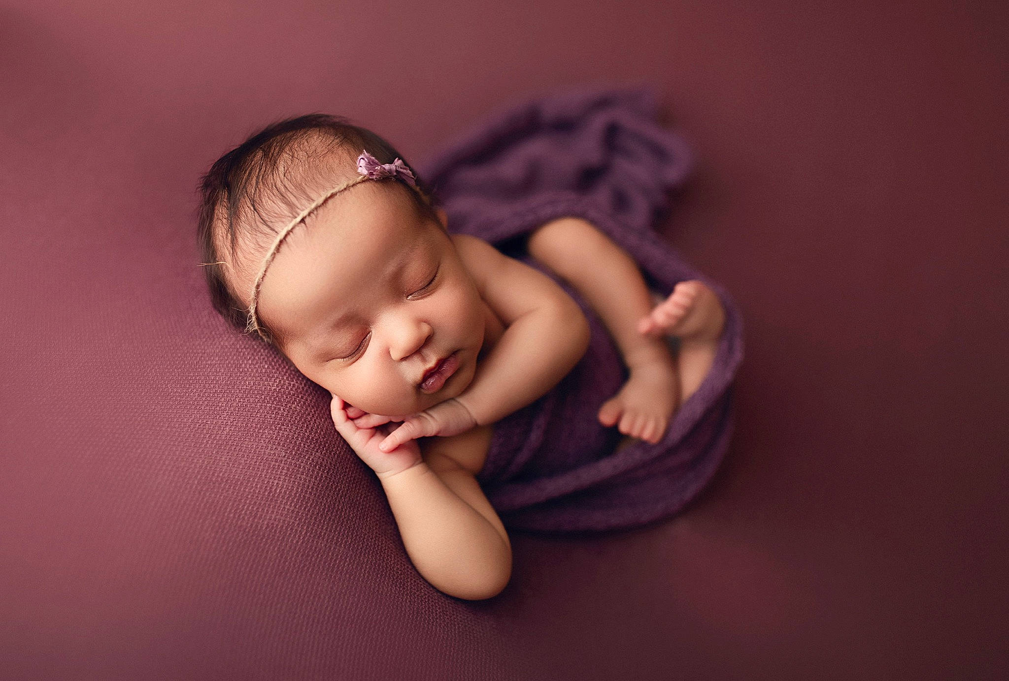 Kahlani is registered to the contest to win money with this photo: arm, baby, baby_sleeping, cheek, child, fashion_accessory, finger, flash_photography, hair_accessory, hand, head, headgear, muscle, person, photo_shoot, photograph, photography, pink, purple, skin