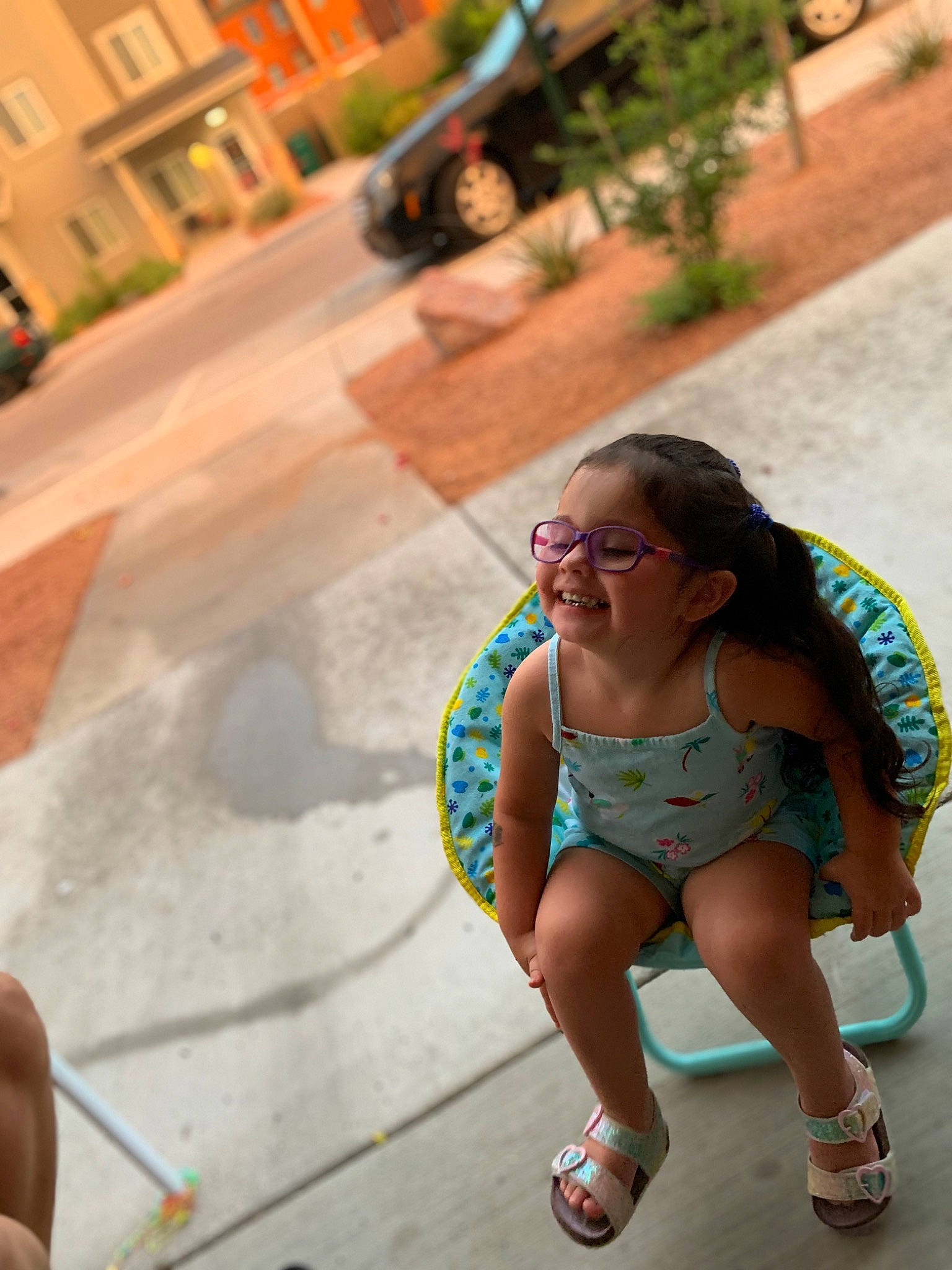 Isabel joined the competition — help win amazing prizes! asphalt, cool, eyewear, fun, hand, happy, joy, leg, leisure, morning, person, photograph, public_space, road, road_surface, sidewalk, smile, summer, temple, thigh