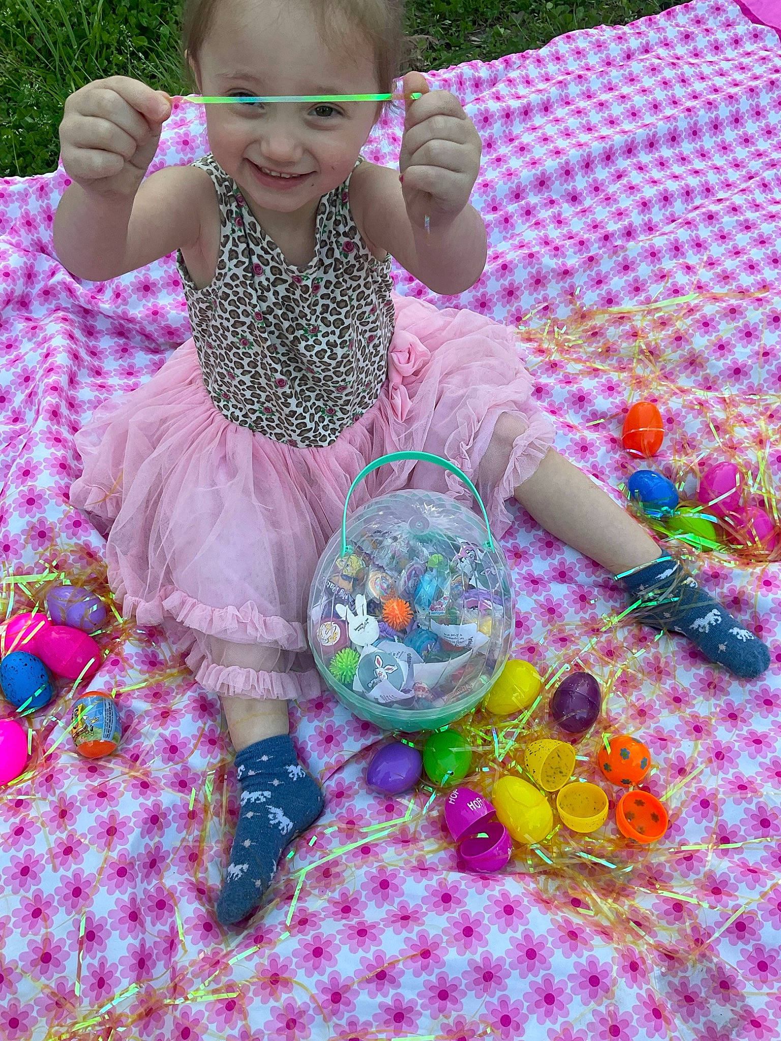 Brylynn joined the competition — help win amazing prizes! baby_products, baby_toddler_clothing, child, fun, grass, happy, joy, leisure, linens, magenta, pattern, people_in_nature, person, pink, play, purple, recreation, sitting, smile, toddler