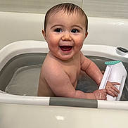 Kane joined the competition — help win amazing prizes! baby, bath, bathroom, bathtub, child, clean, cute, fun, happy, indoor, infant, person, playful, sitting, skin, smiling, toy, water, wet_hair, young_child