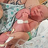 Corey joined the competition — help win amazing prizes! newborn, baby, hospital, infant, person, arm, hospital_gown, medical_tape, hospital_bed, tattoo, wristband, blanket, sleeping, skin, hand, patient, healthcare, closeup, parent, indoor