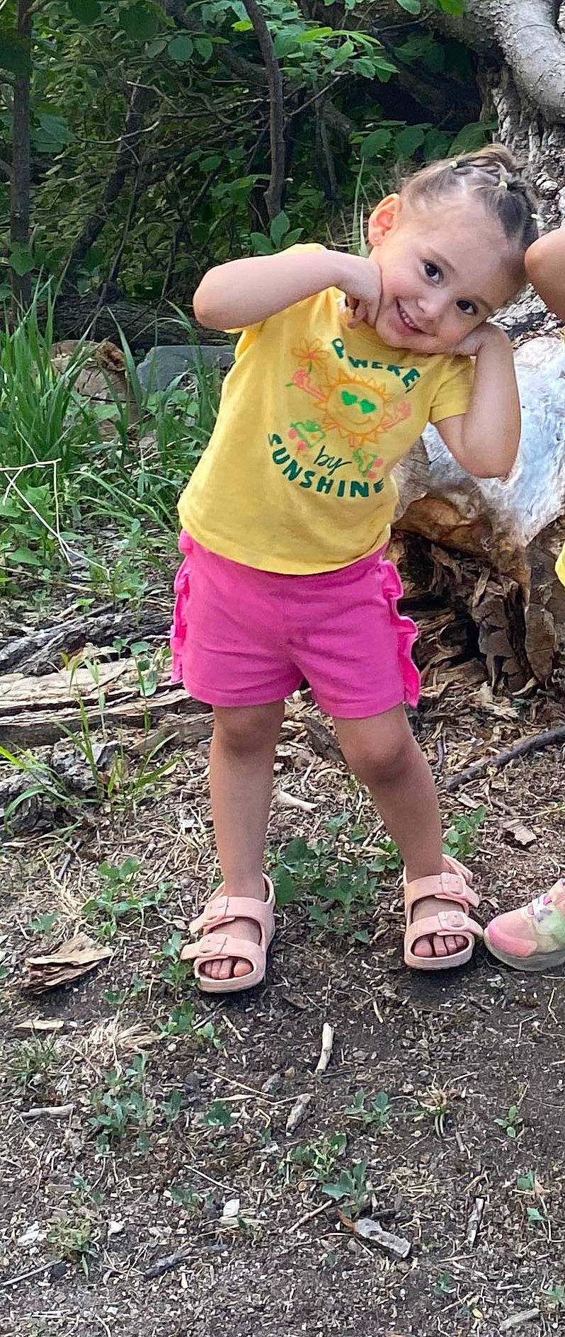 Amora joined the competition — help win amazing prizes! foot, footwear, grass, green, happy, human_leg, joy, leaf, leg, leisure, people_in_nature, person, photograph, pink, plant, sandal, shoe, shorts, sneakers, t_shirt