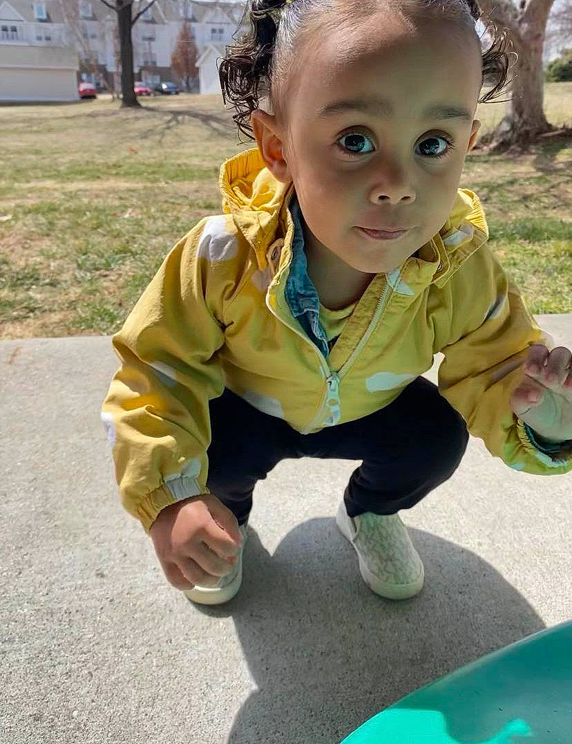 Olivia joined the competition — help win amazing prizes! asphalt, baby, baby_toddler_clothing, child, crawling, eye, face, fun, fur, grass, green, happy, head, person, plant, play, recreation, sitting, soil, toddler