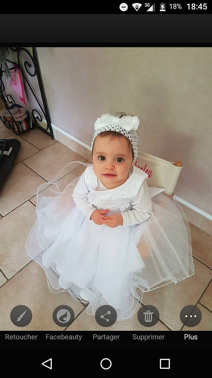 Annabelle participe au concours pour gagner de l'argent avec cette photo : child, girl, hair_accessory, happiness, headpiece, infant, person, photo_caption, photograph, photography, product, smile, toddler, veil