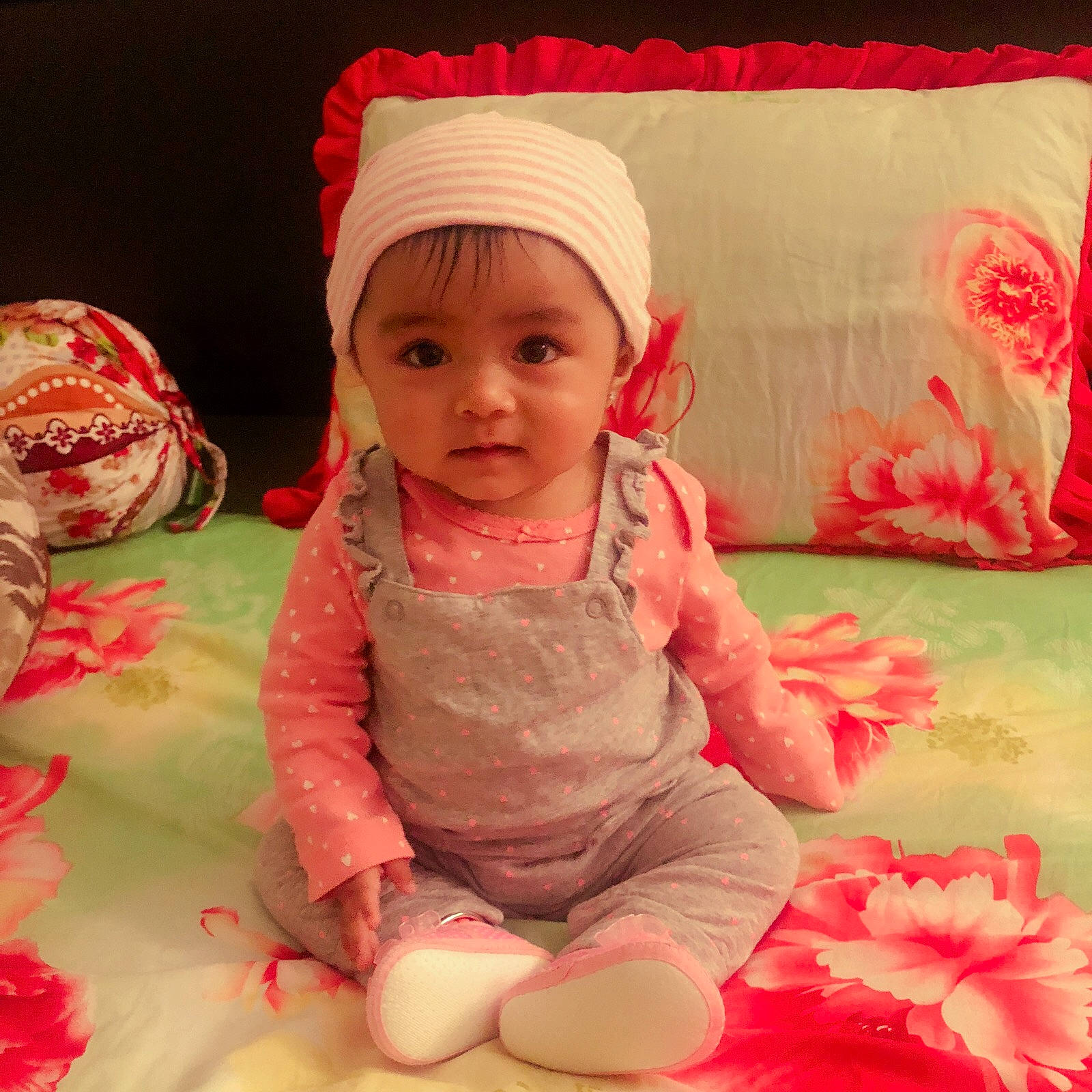 Hannah joined the competition — help win amazing prizes! baby, child, headgear, person, pink, skin, smile, toddler