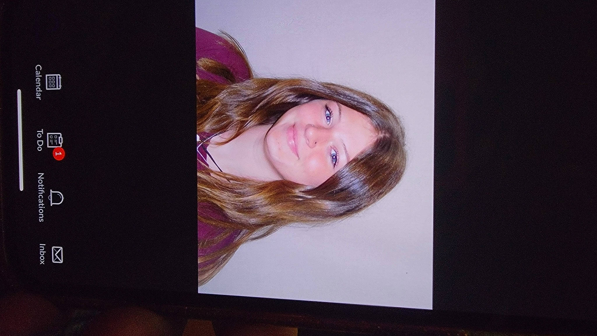 Malia joined the competition — help win amazing prizes! bangs, brown_hair, cheek, display_device, electronic_device, eyelash, flash_photography, flat_panel_display, fun, gadget, hair_coloring, joy, layered_hair, magenta, material_property, media, multimedia, person, portrait_photography, room