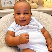 Camiri joined the competition — help win amazing prizes! baby, smiling, infant, teddy_bear, glowing_star, cushion, white_onesie, framed_sign, indoor, cute, cozy, child, portrait, happy, plush_toy, decor, soft_texture, close_up, person, home