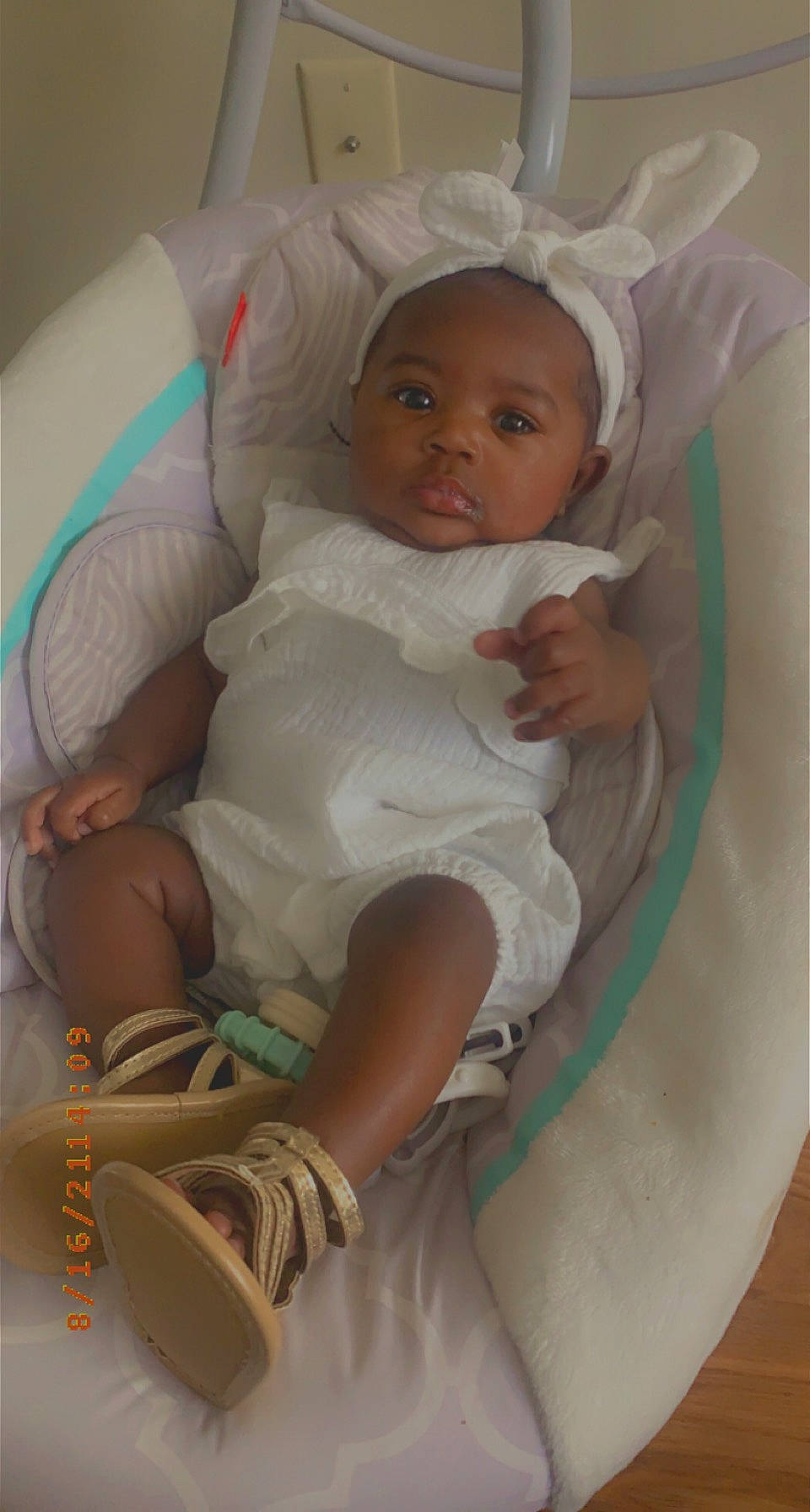 Justina joined the competition — help win amazing prizes! baby, baby_products, baby_safety, baby_toddler_clothing, cheek, child, comfort, elbow, finger, head, human_leg, knee, linens, mouth, person, sitting, skin, sock, thigh, toddler