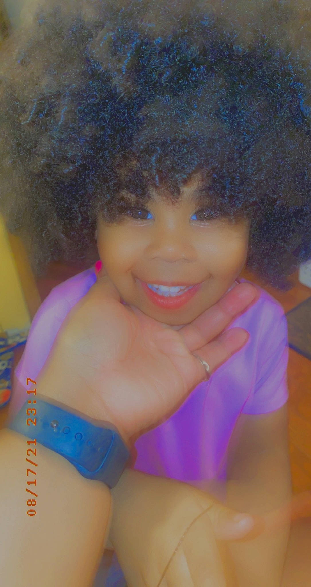Bella is registered to the contest to win money with this photo: afro, black_hair, chest, eyelash, face, fun, happy, human_body, iris, jheri_curl, joy, lip, long_hair, nose, person, ringlet, skin, smile, swimwear, thigh