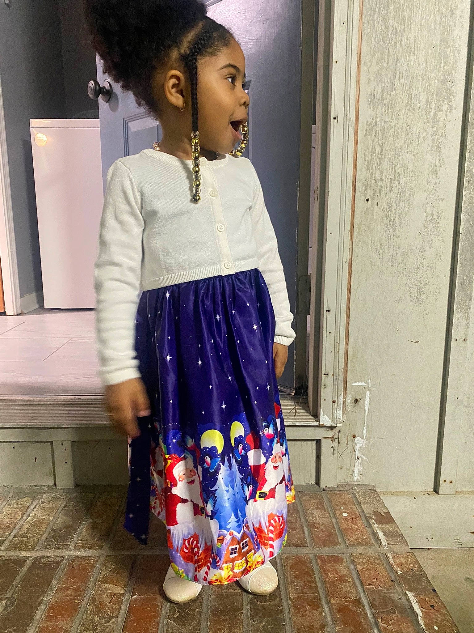 Bella joined the competition — help win amazing prizes! cool, day_dress, denim, electric_blue, embellishment, fashion_design, formal_wear, human_leg, joint, knee, magenta, neck, outerwear, pattern, person, purple, sleeve, t_shirt, thigh, trunk