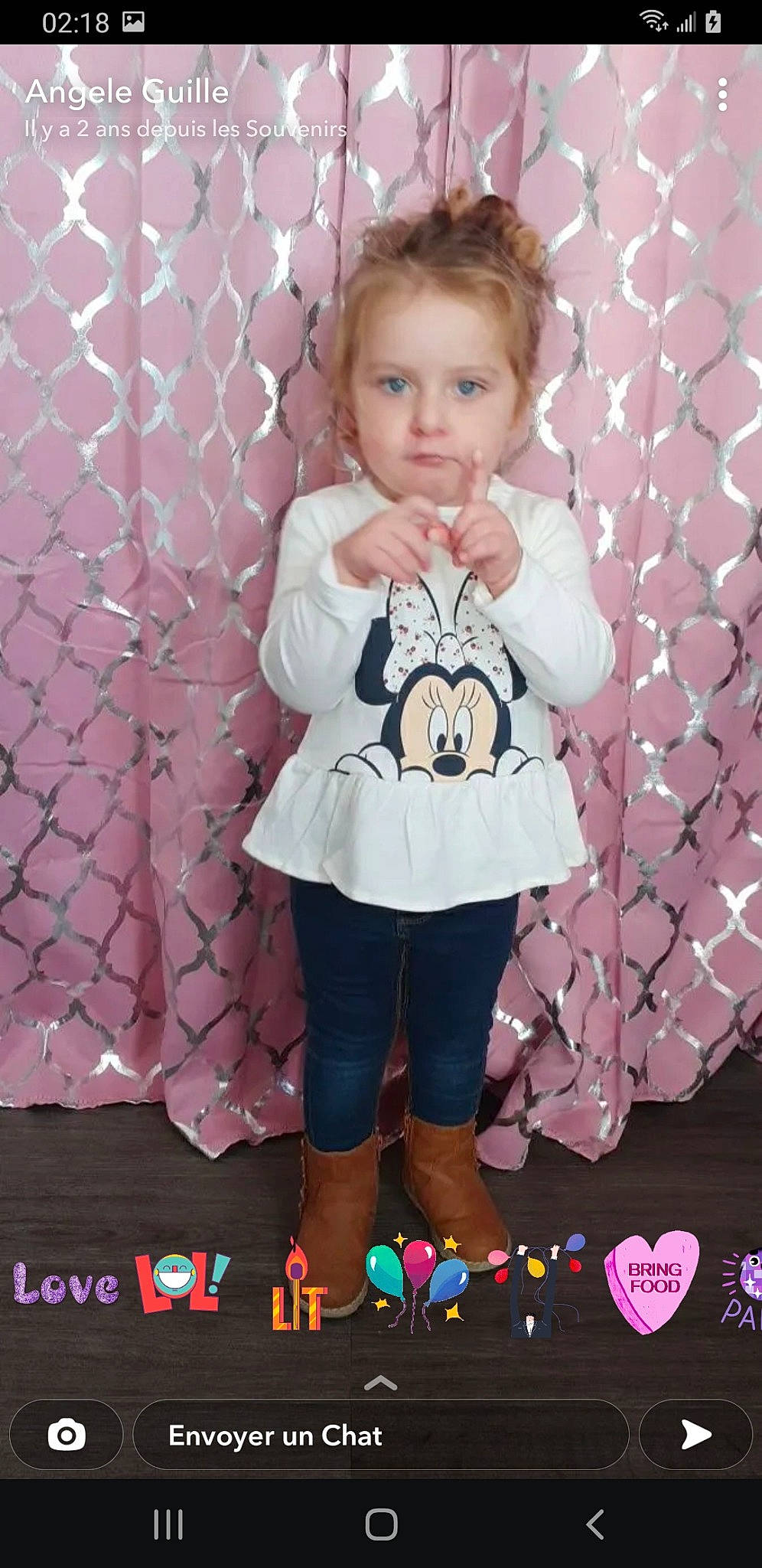 Ilona participe au concours pour gagner de l'argent avec cette photo : baby_toddler_clothing, beauty, child, dress, event, fashion_design, flooring, fun, happy, magenta, party_supply, pattern, person, pink, product, purple, sleeve, t_shirt, textile, toddler