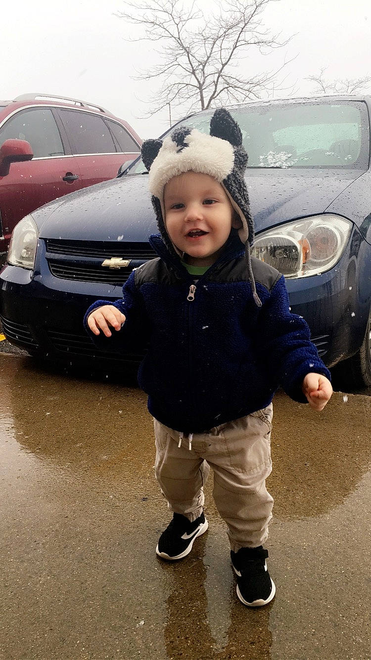 Niall joined the competition — help win amazing prizes! automotive_exterior, automotive_wheel_system, car, child, city_car, compact_car, compact_mpv, family_car, hatchback, headwear, minivan, person, snow, subcompact_car, vehicle, vehicle_door