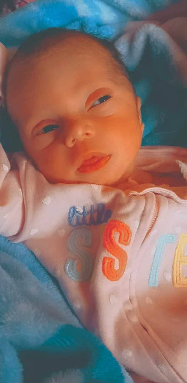 Lalia joined the competition — help win amazing prizes! arm, azure, baby, cheek, eyelash, finger, forehead, happy, human_body, iris, lip, mouth, muscle, neck, nose, orange, person, skin, smile, textile