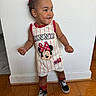 Elena Rose joined the competition — help win amazing prizes! child, cute, dress, earrings, fashion, hair, happy, indoor, minnie_mouse, person, playful, portrait, red_bows, smiling, sneakers, socks, standing, toddler, white_wall, wooden_floor