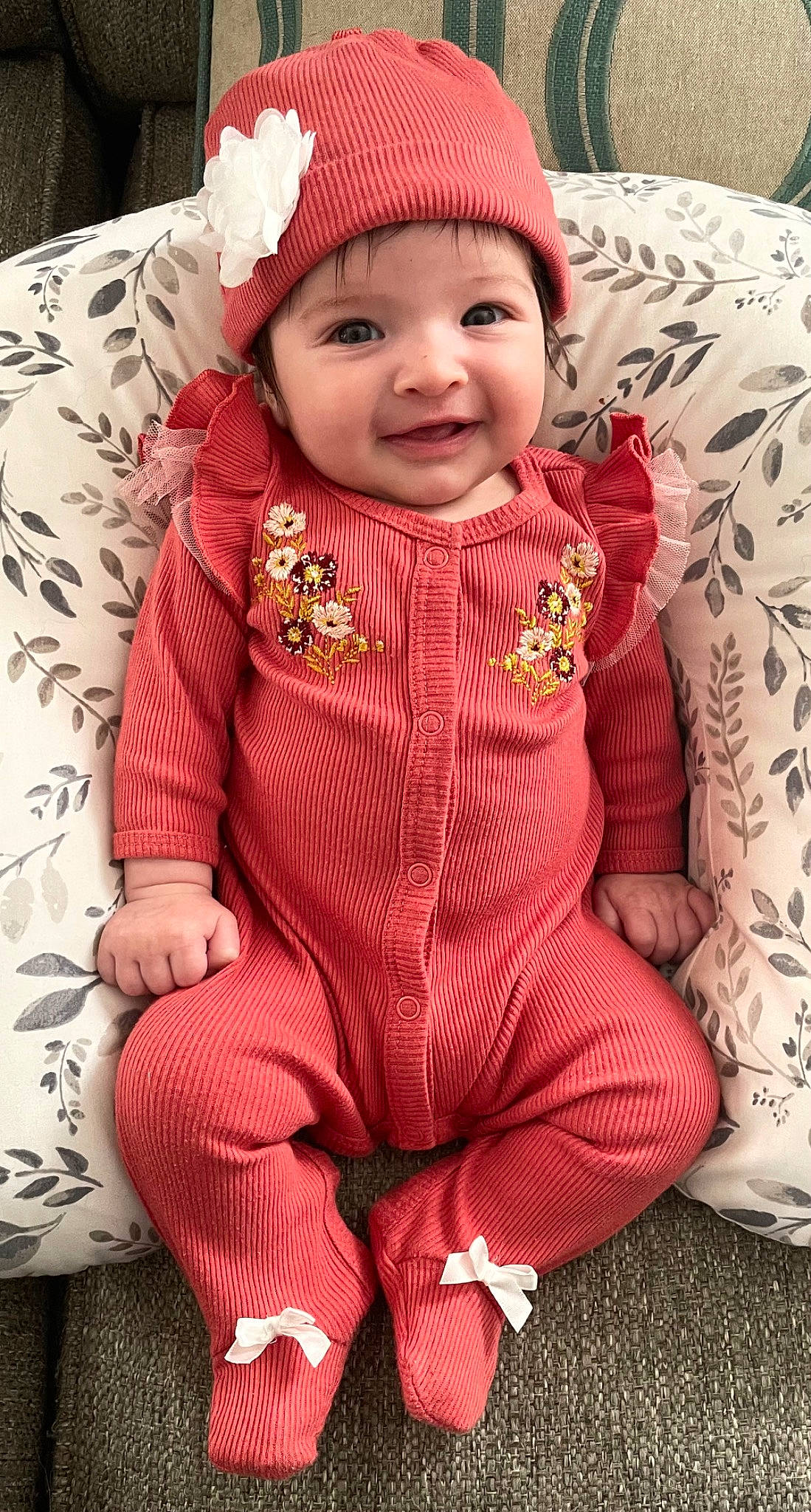 Alexandra joined the competition — help win amazing prizes! baby, baby_toddler_clothing, cap, cheek, child, collar, eye, face, happy, headwear, joy, knit_cap, lip, magenta, outerwear, pattern, person, pink, skin, sleeve