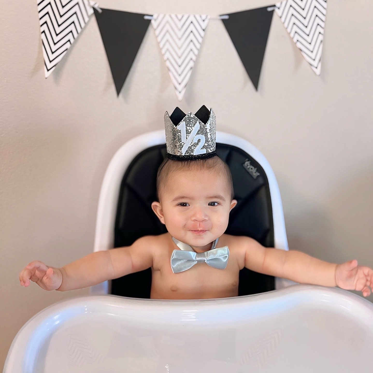 Ezekiel joined the competition — help win amazing prizes! accessories, baby, bathing, bathtub, birthdaycake, cake, clothing, crown, face, formalwear, furniture, hat, head, indoors, jewelry, person, photography, portrait, tie, tub