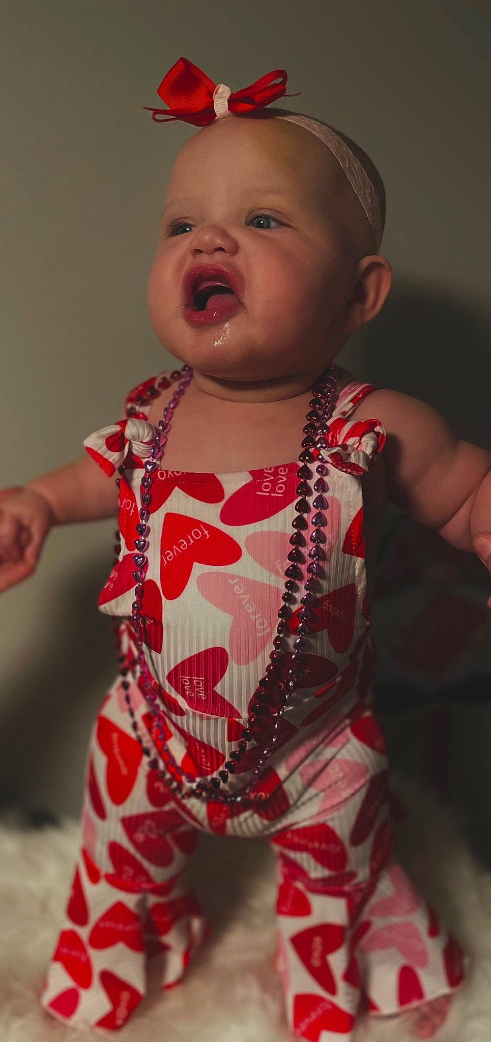 Oaklynn Keen joined the competition — help win amazing prizes! baby, baby_toddler_clothing, cheek, dress, eye, eyelash, facial_expression, finger, gesture, happy, iris, lip, neck, nose, one_piece_garment, person, pink, skin, sleeve, thumb