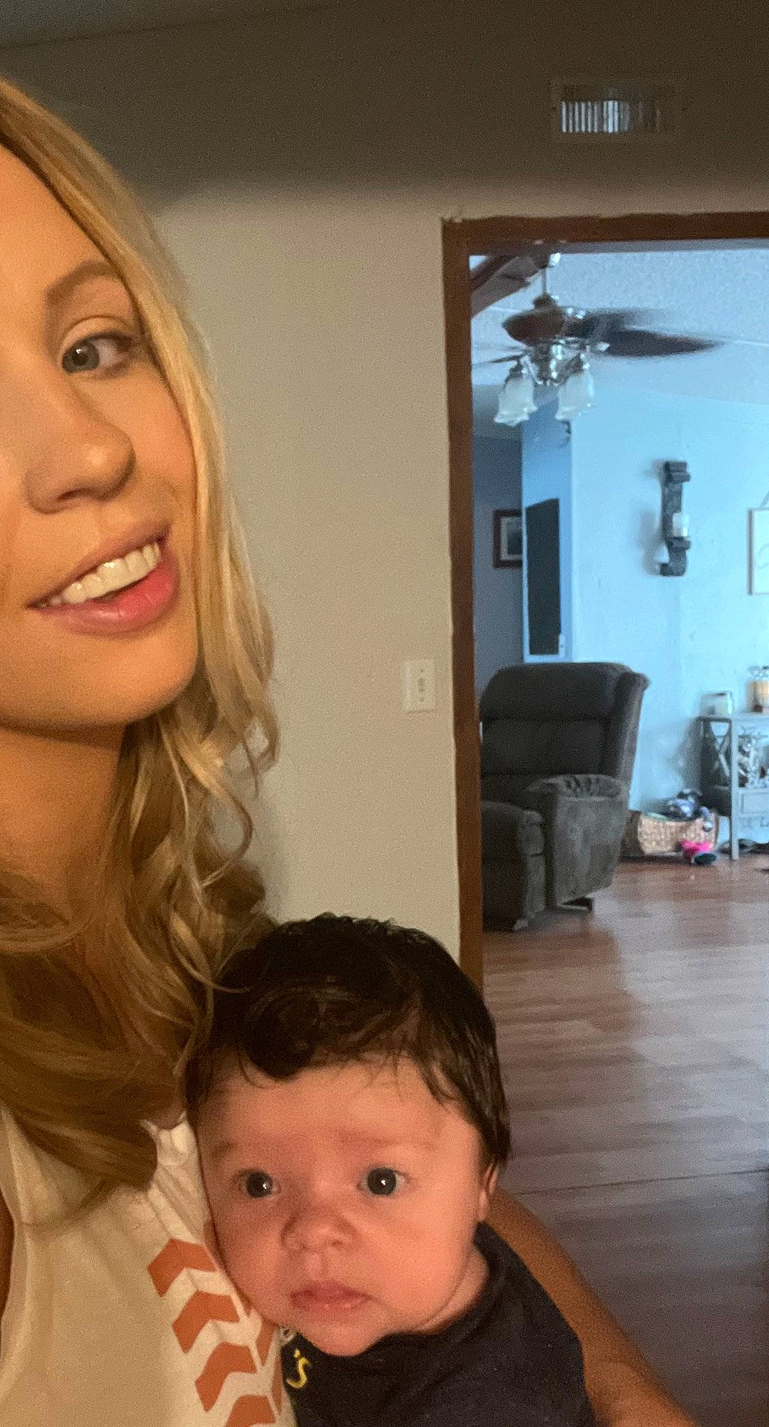 Drew is registered to the contest to win money with this photo: baby, cheek, ear, eyebrow, eyelash, forehead, fun, hairstyle, happy, iris, layered_hair, lip, mouth, nose, organ, people, person, shoulder, skin, smile