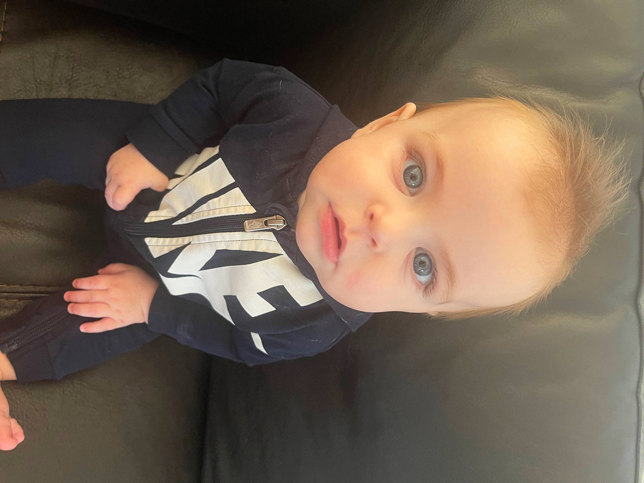 Hudson joined the competition — help win amazing prizes! blond, cheek, child, comfort, eye, eyelash, face, finger, flash_photography, hand, head, human_body, lip, mouth, nose, person, skin, sleeve, toddler, tree