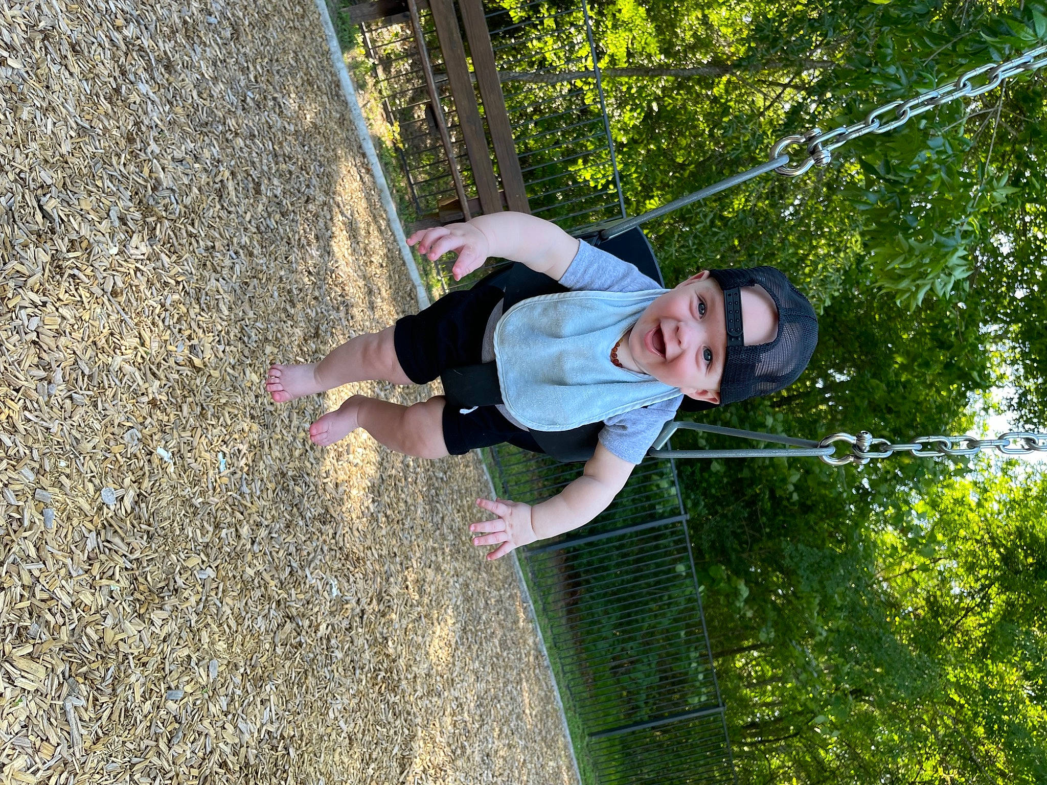 Krew is registered to the contest to win money with this photo: adventure, child, fun, grass, happy, headwear, leaf, leisure, people_in_nature, person, plant, recreation, rope, shadow, smile, soil, spring, toddler, tree, woody_plant