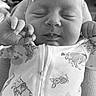 Ember joined the competition — help win amazing prizes! adorable, baby, bear, black_and_white, bow, cartoon, child, closeup, cozy, cute, face, hand, headband, infant, newborn, onesie, peaceful, portrait, sleeping, soft