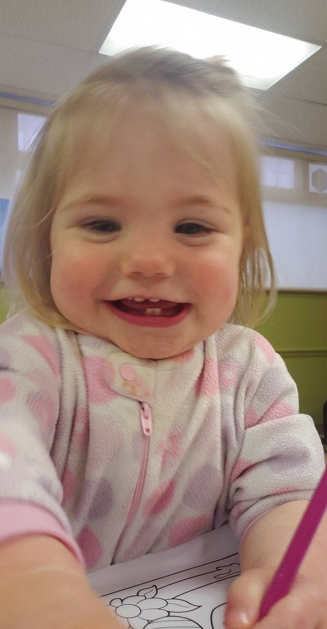 Adelynne joined the competition — help win amazing prizes! baby, blond, cheek, child, chin, eye, face, facial_expression, forehead, hair, head, iris, joy, laugh, lip, mouth, nose, person, skin, smile