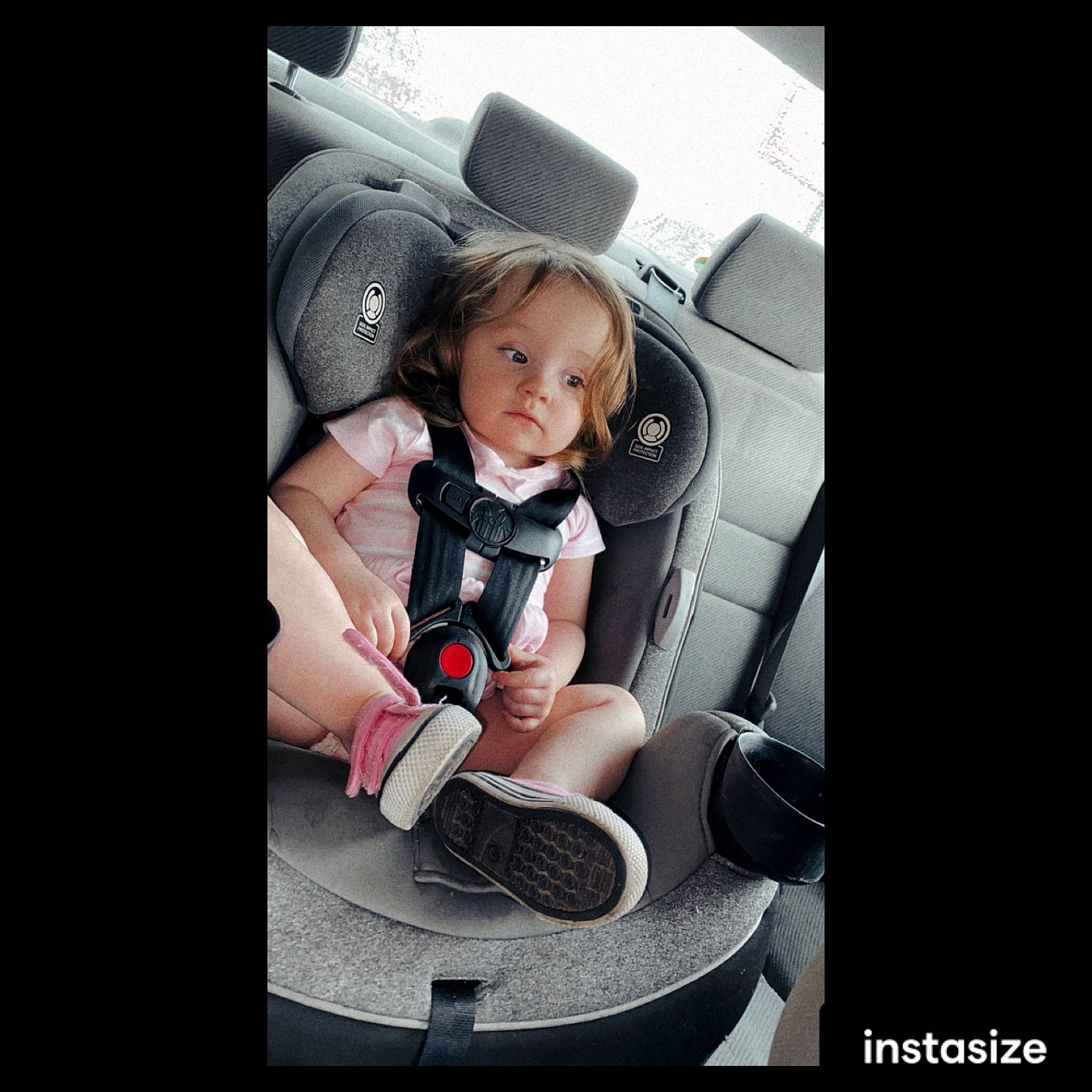 Rosalynn joined the competition — help win amazing prizes! auto_part, automotive_design, automotive_exterior, automotive_tire, automotive_wheel_system, baby_carriage, car, car_seat, car_seat_cover, comfort, electronic_device, finger, hand, head_restraint, motor_vehicle, person, personal_luxury_car, shoe, steering_wheel, toddler