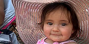 Azalea joined the competition — help win amazing prizes! baby, child, hat, pink_dress, outdoor, sunhat, tree, towel, smile, face, cute, portrait, nature, summer, sitting, young_child, person, clothing, fabric, skin