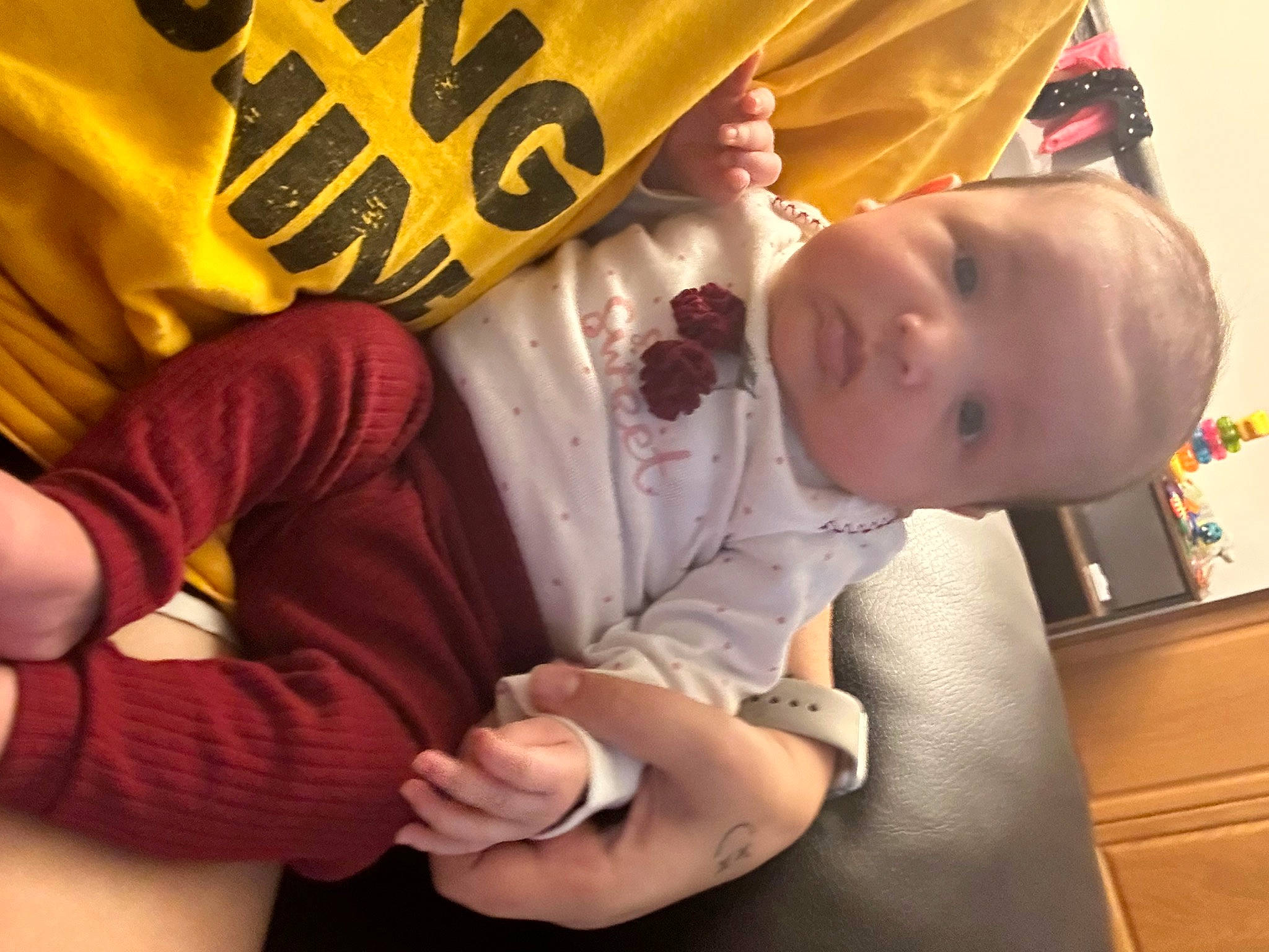 Kaelynn joined the competition — help win amazing prizes! baby, baby_products, baby_toddler_clothing, cabinetry, chest_of_drawers, child, comfort, drawer, finger, fun, gesture, hand, happy, human_body, nail, person, sitting, sleeve, thumb, toddler