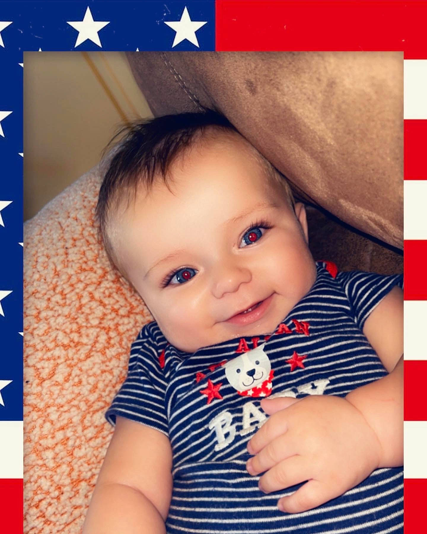 Braelyn is registered to the contest to win money with this photo: baby, baby_toddler_clothing, beauty, cheek, child, chin, face, facial_expression, hairstyle, happy, head, iris, joy, nose, pattern, person, product, skin, sleeve, smile