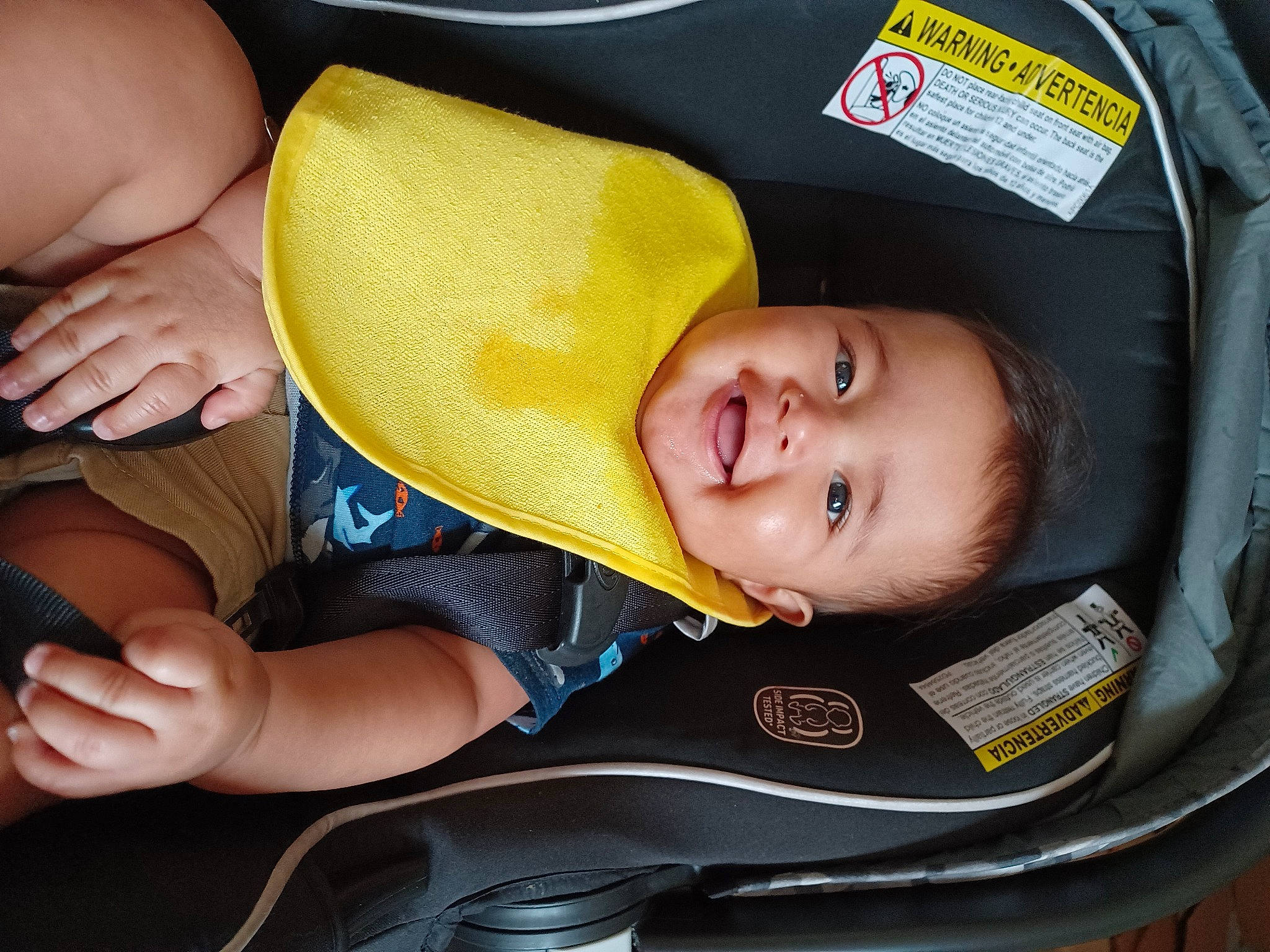 David joined the competition — help win amazing prizes! auto_part, baby, baby_carriage, baby_products, baby_safety, baby_toddler_clothing, car_seat, child, comfort, eye, fashion_accessory, finger, fun, gesture, happy, hat, headgear, joy, person, smile
