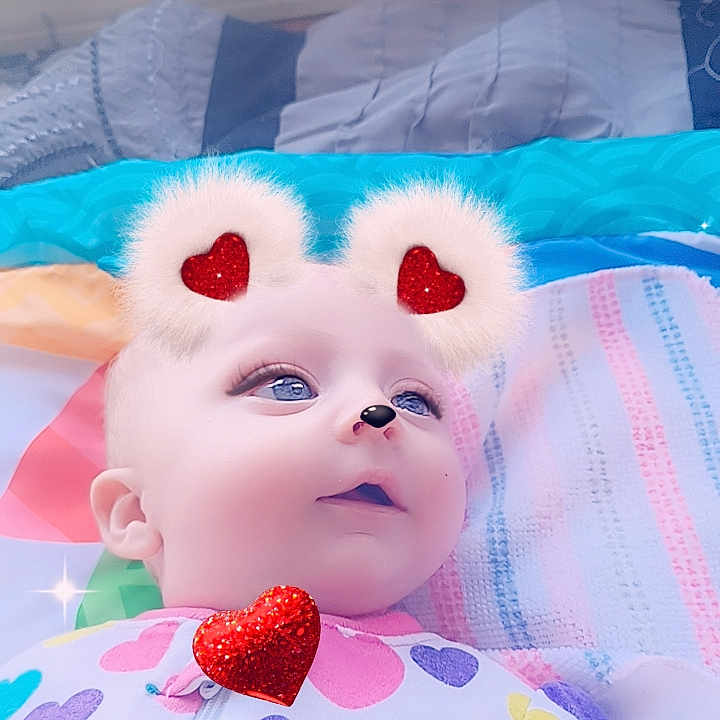 Jianna is registered to the contest to win money with this photo: baby, baby_products, baby_toddler_clothing, bed, bedding, bedtime, child, comfort, eyelash, fun, fur, head, linens, magenta, pattern, pink, stuffed_toy, textile, toddler, toy