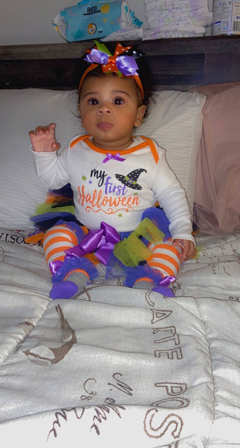 Madisyn joined the competition — help win amazing prizes! baby, baby_toddler_clothing, cheek, child, comfort, event, face, fashion_accessory, flooring, fun, happy, headband, headpiece, jewellery, person, pink, purple, sitting, sleeve, t_shirt