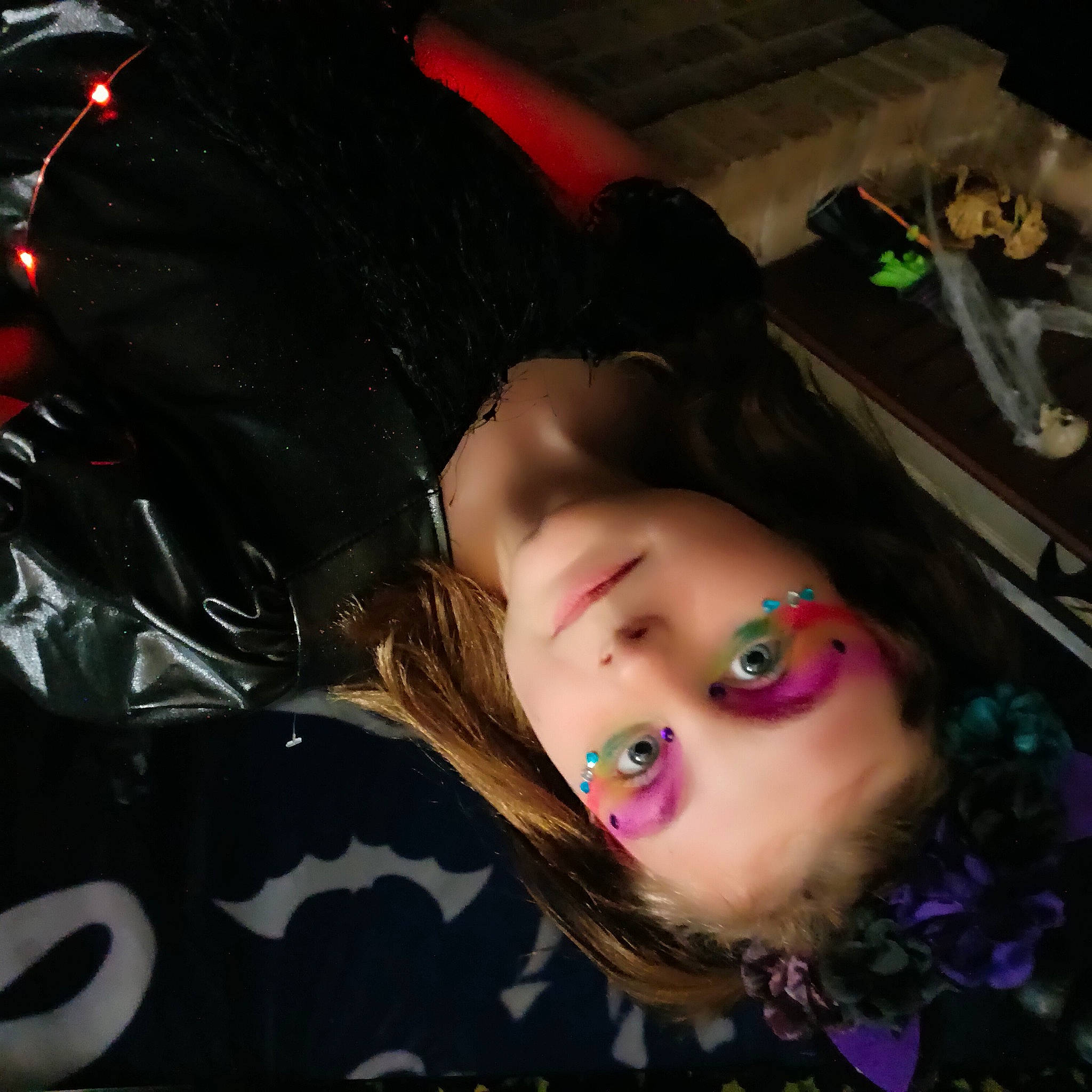 Kylee joined the competition — help win amazing prizes! bangs, black_hair, brown_hair, cheek, child, cosmetics, costume, darkness, doll, eyelash, fashion_accessory, fun, fur, hair_coloring, hime_cut, lip, lipstick, long_hair, magenta, person